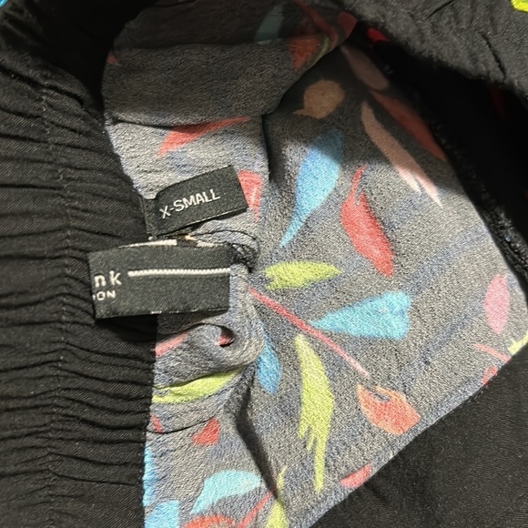 Anthropologie Blnk Delos Wide Leg Pant Black Colorful Pockets Sz XS - Picture 9 of 10